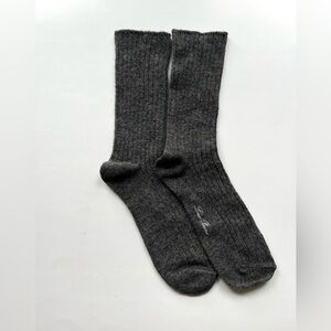 Loro Piana Charcoal Ribbed Wool Socks